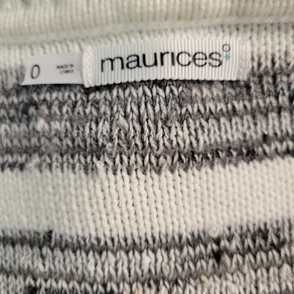 Maurices Oversized Gray & White Striped Boucle Sweater - Picture 5 of 7
